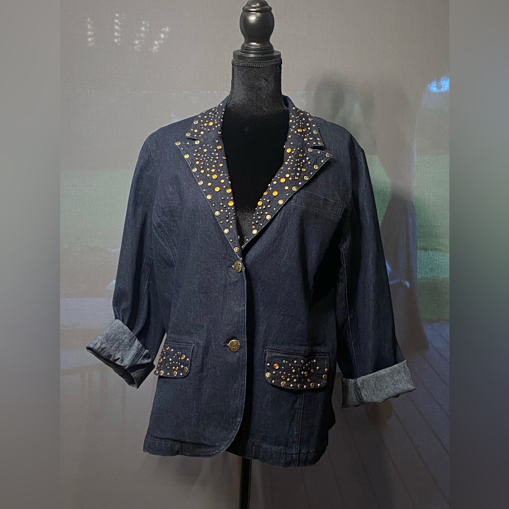 Denim sequins jacket